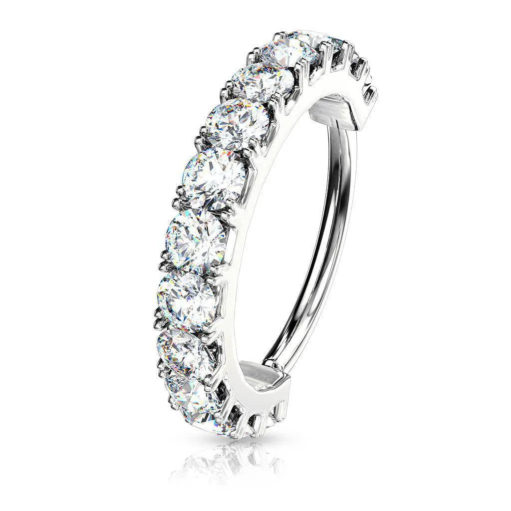 CZ Lined Bendable Hoop Rings