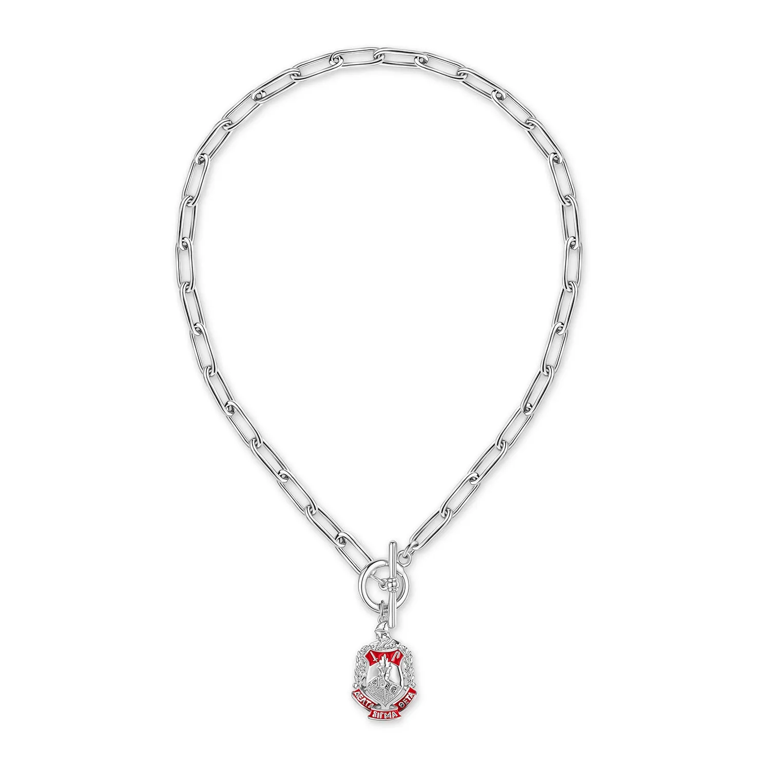 Delta Shield Toggle Necklace-Silver