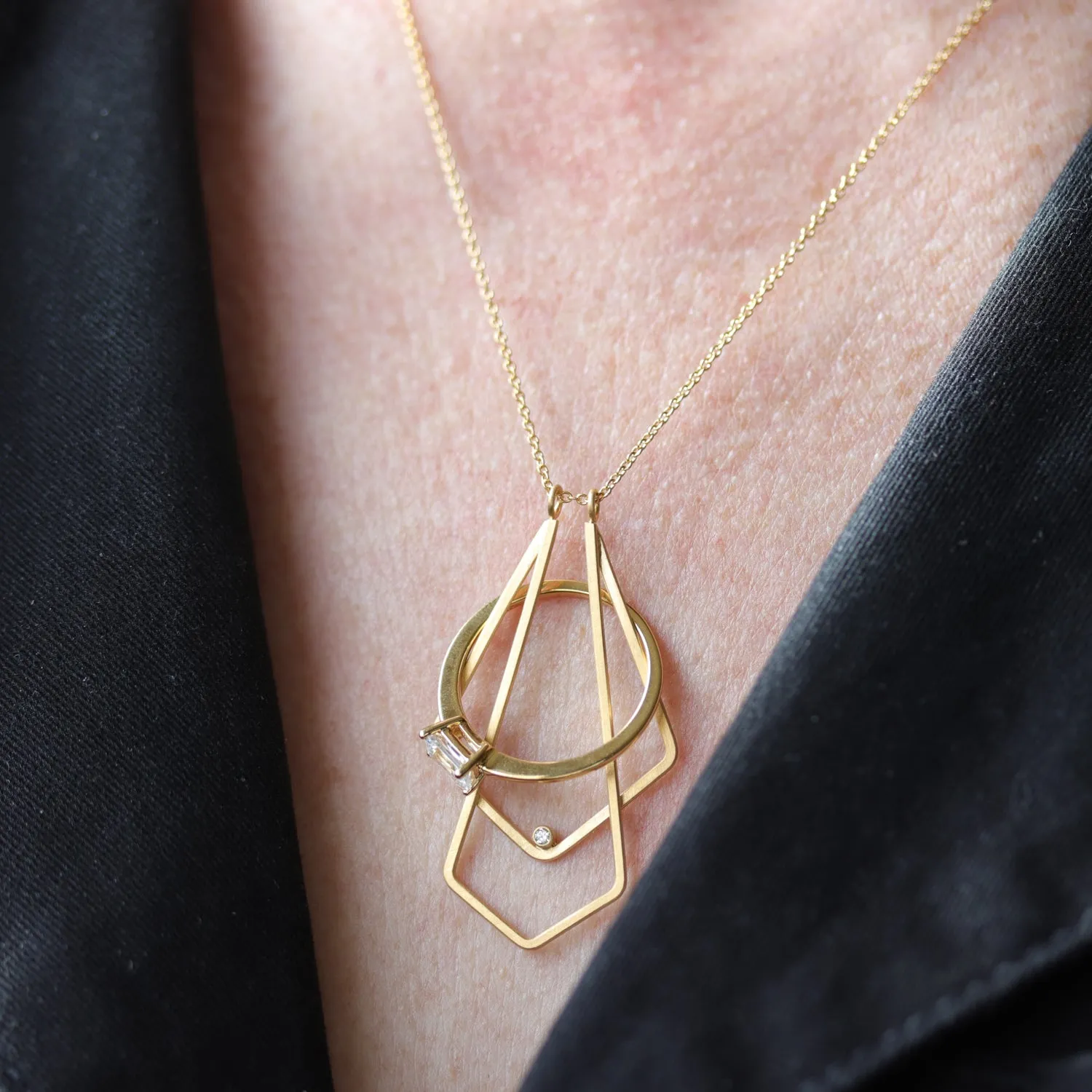 Diamond Double Deco Magic Ring Holder Necklace®