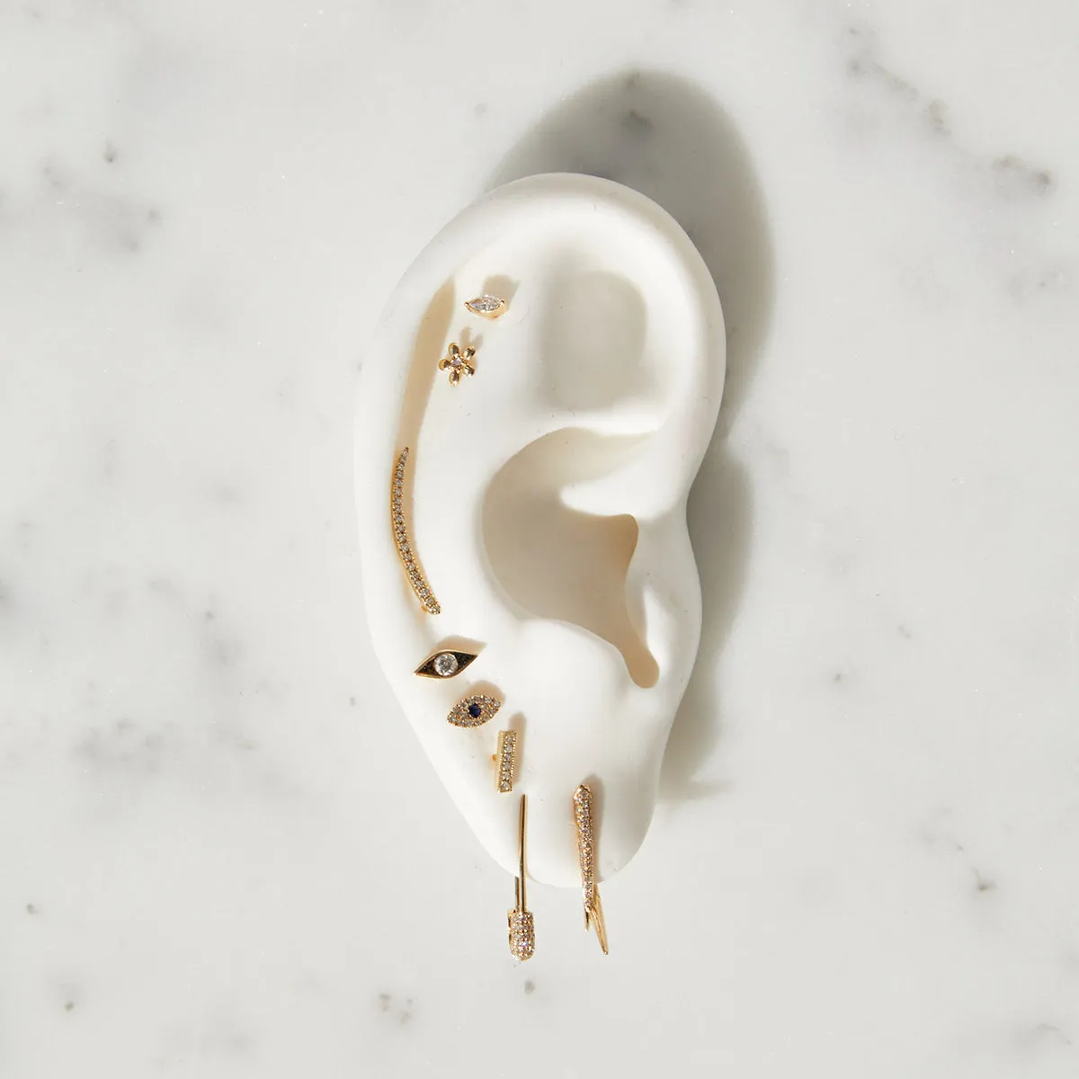 Diamond Safety Pin Earring