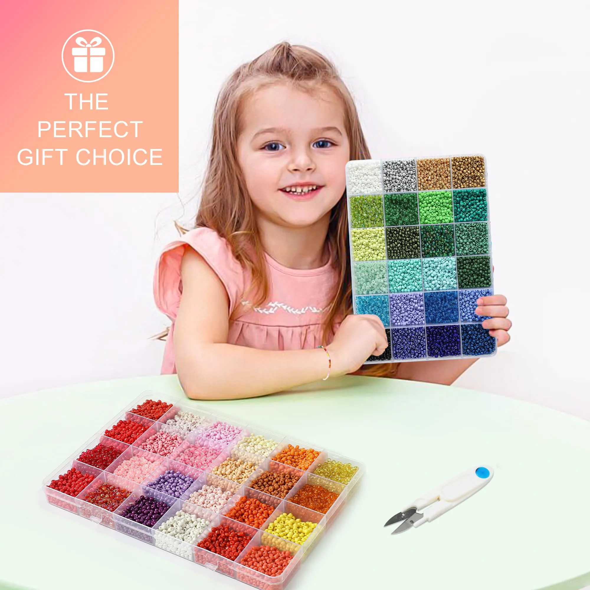 Do it yourself beads for bracelets bead set, 16000 pieces Matte glass beads with letter beads for threading