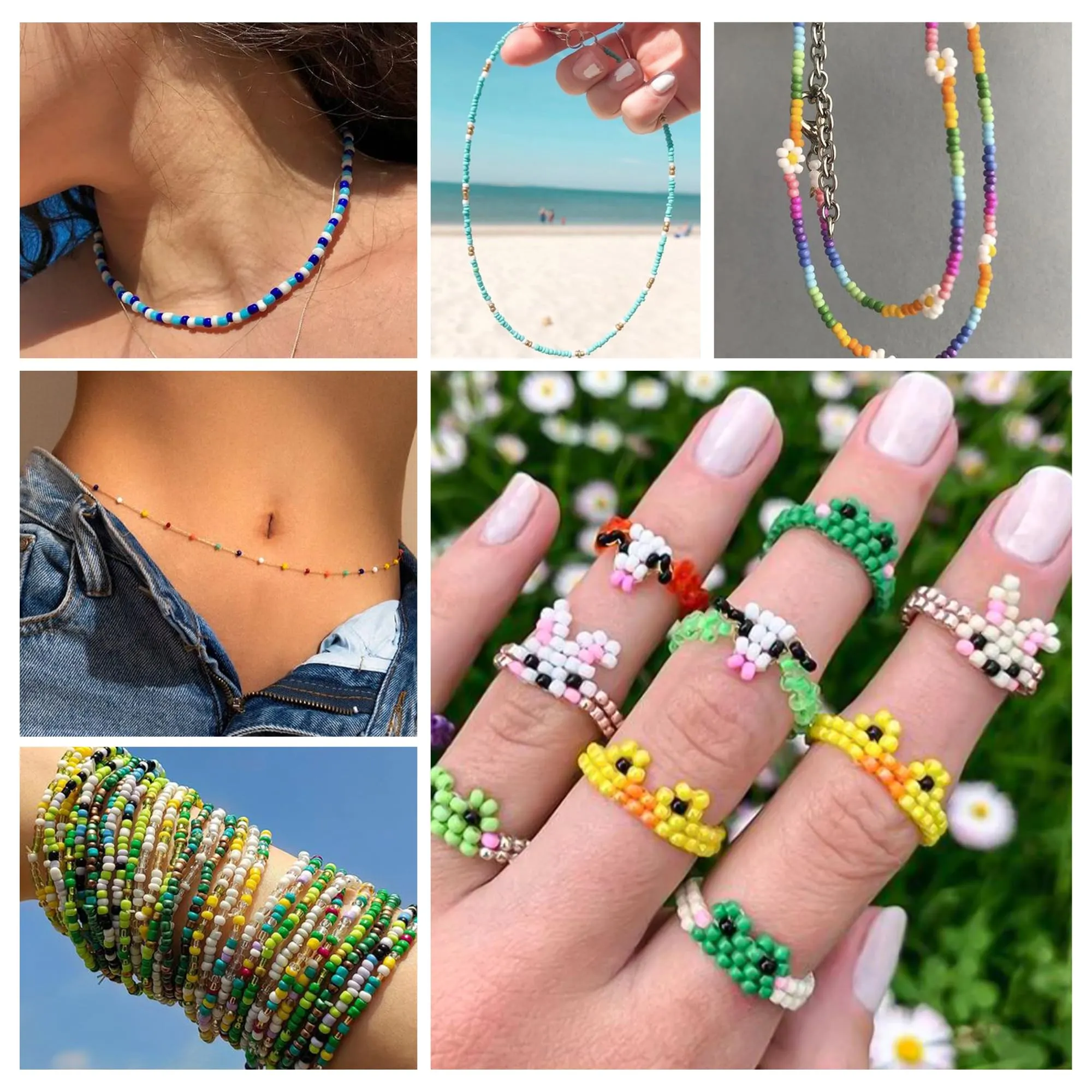 Do it yourself beads for bracelets bead set, 16000 pieces Matte glass beads with letter beads for threading