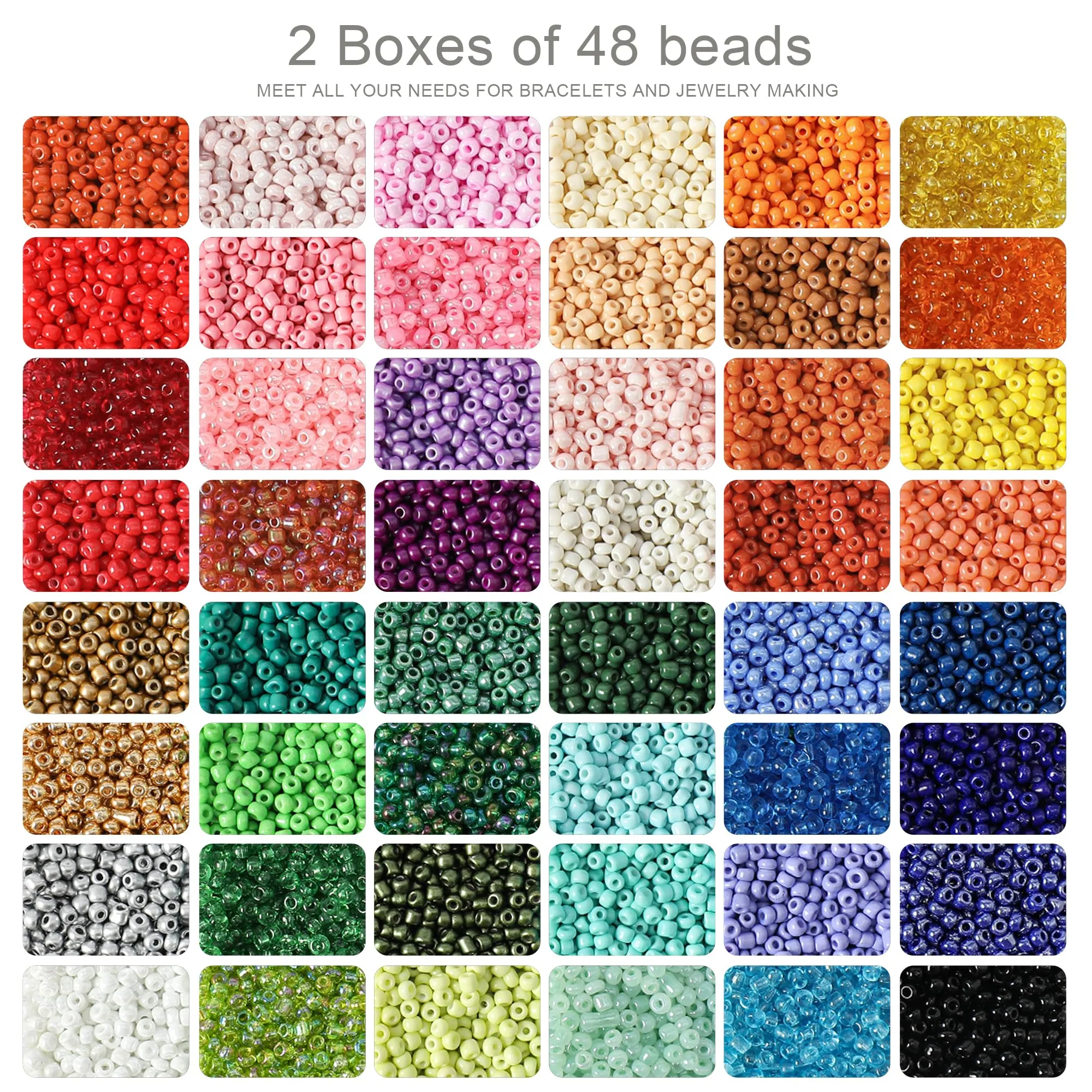 Do it yourself beads for bracelets bead set, 16000 pieces Matte glass beads with letter beads for threading