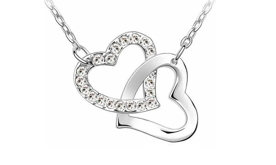 Double  Heart Chains Pendant Necklaces