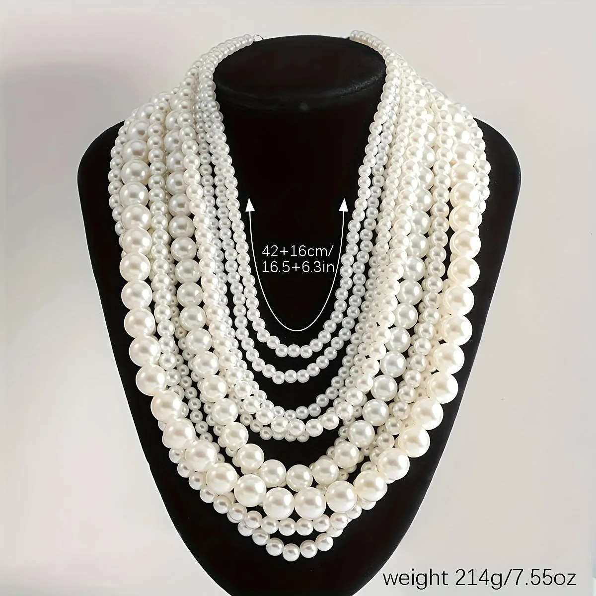 Elegant Faux Pearl Necklace, Multi-Layer Fashionable Banquet Jewelry, Bridal Evening Dress Accessory, Exquisite Body Chain
