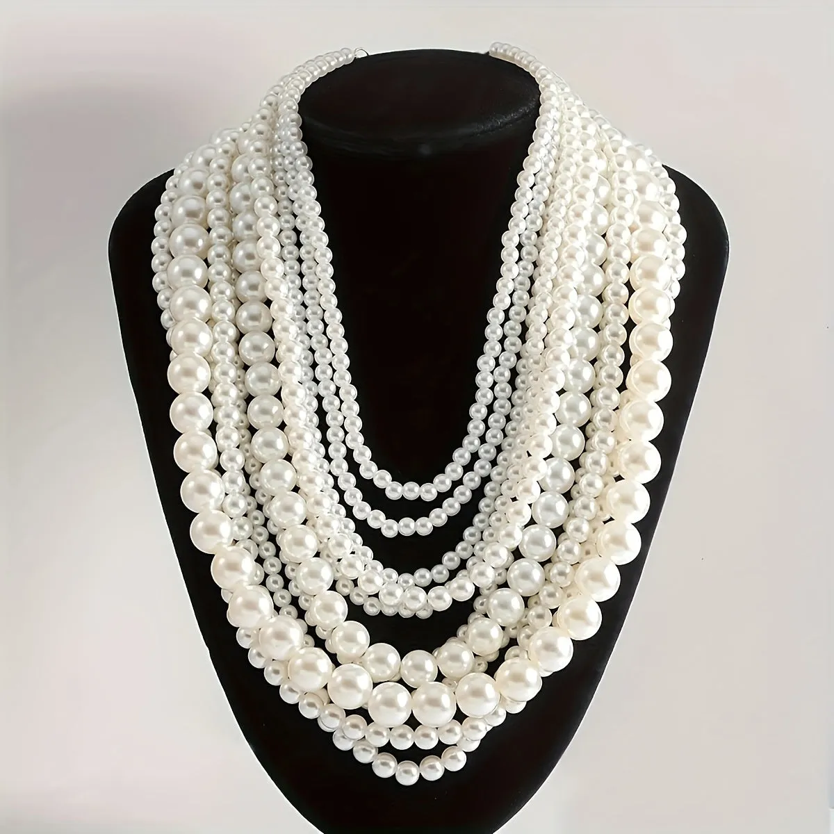 Elegant Faux Pearl Necklace, Multi-Layer Fashionable Banquet Jewelry, Bridal Evening Dress Accessory, Exquisite Body Chain