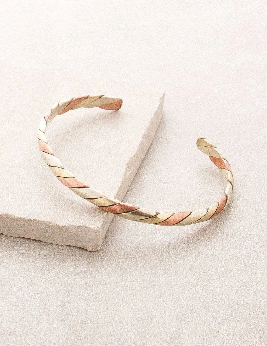 Fair Trade 3 Metal Twisted Bangle