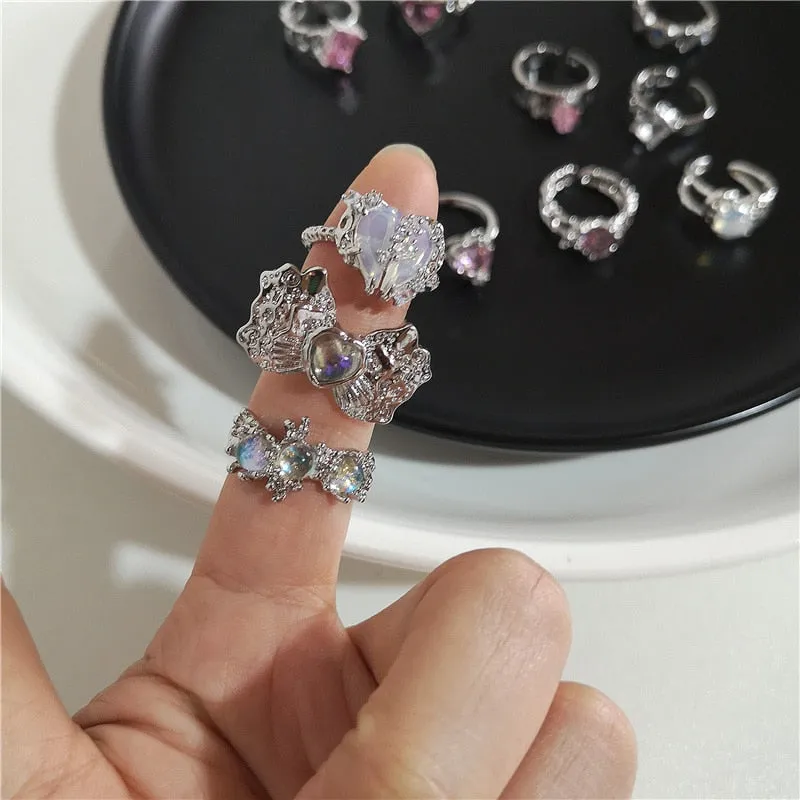 Fairycore Inspired Unique Charm Ring Collection