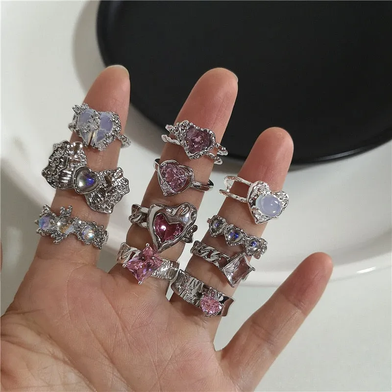 Fairycore Inspired Unique Charm Ring Collection