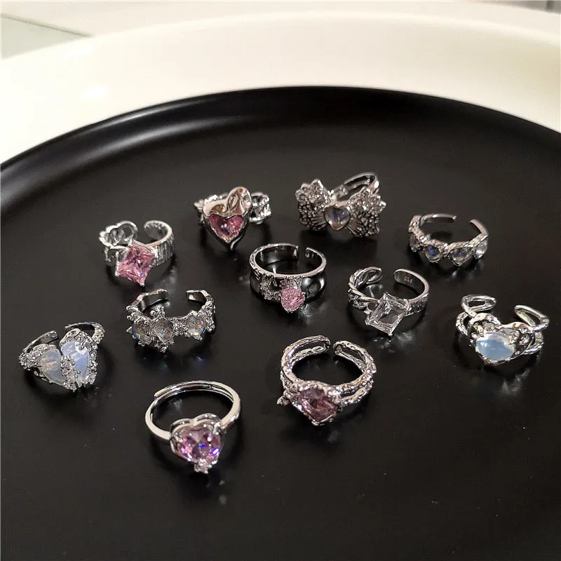 Fairycore Inspired Unique Charm Ring Collection