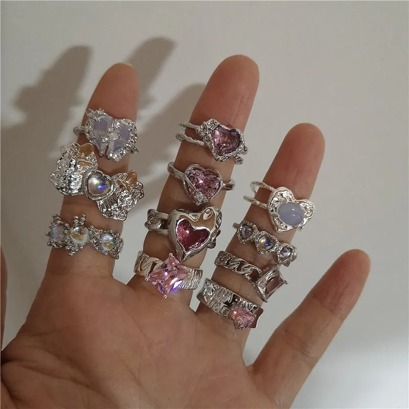 Fairycore Inspired Unique Charm Ring Collection