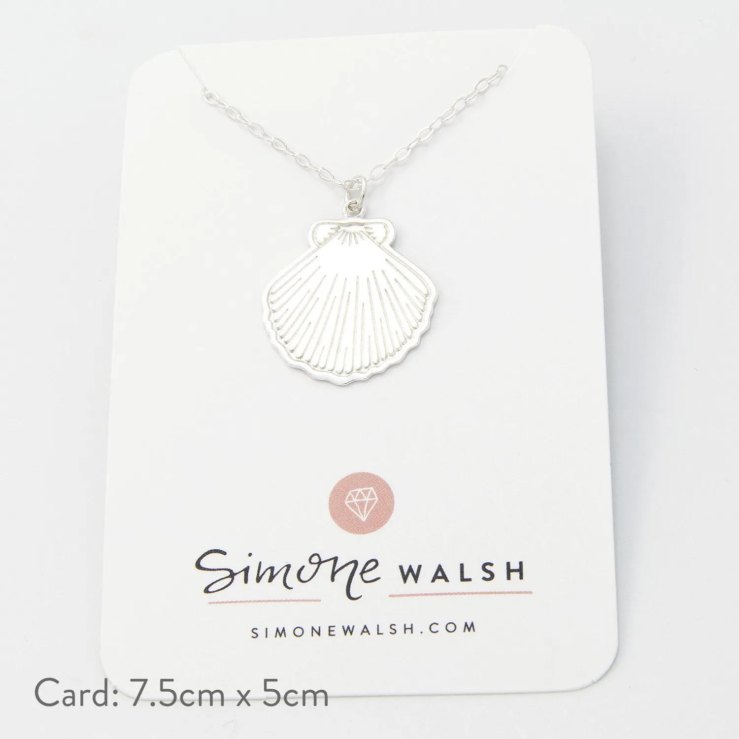 Fan Shell Silver Pendant Necklace