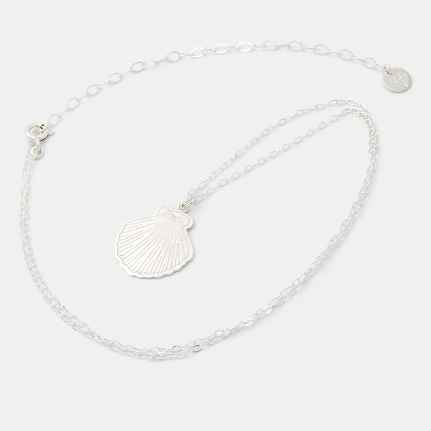 Fan Shell Silver Pendant Necklace