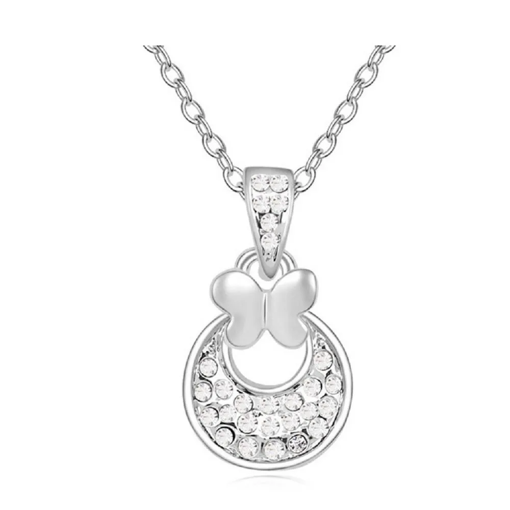Fashion Butterfly Crystal Pendant Necklace for Women