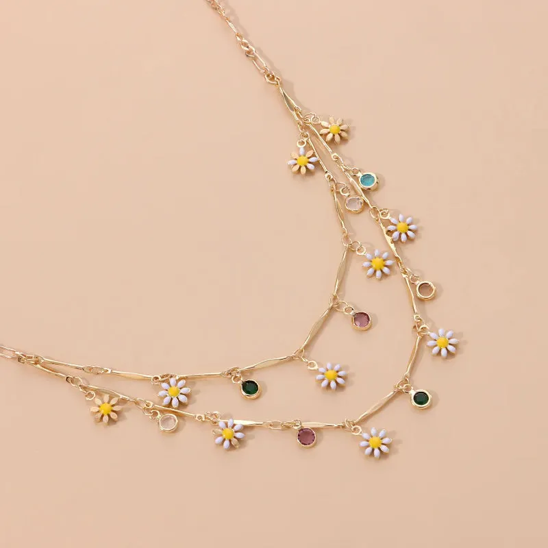 Fashionable Daisy Flower Pendant Necklace for Women