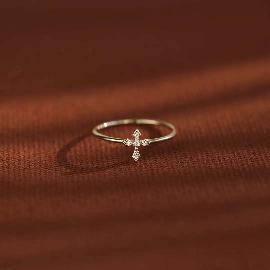 For Daughter Pray On It Minimalist Cross Ring