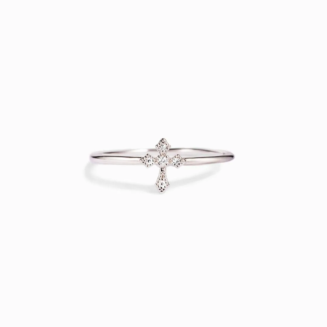 For Daughter Pray On It Minimalist Cross Ring