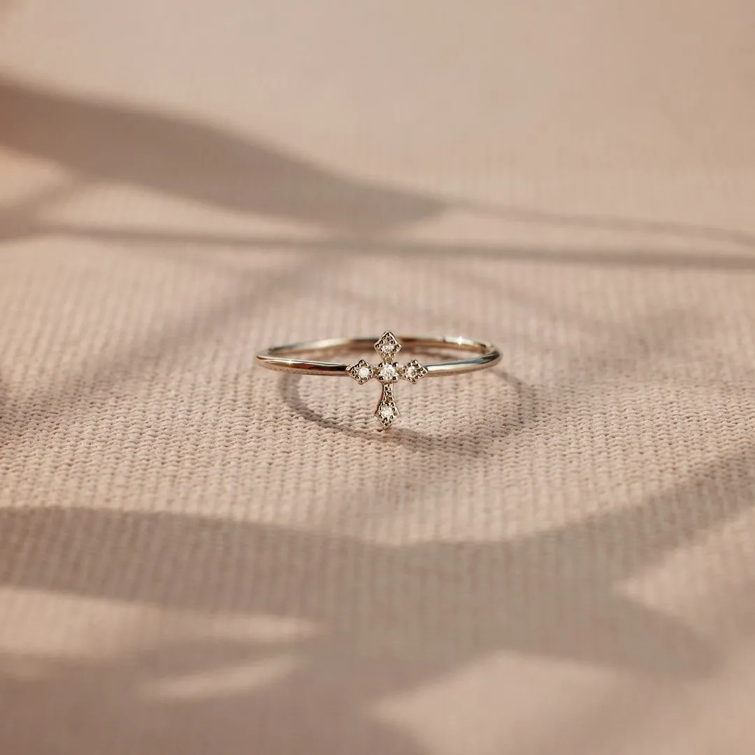 For Daughter Pray On It Minimalist Cross Ring