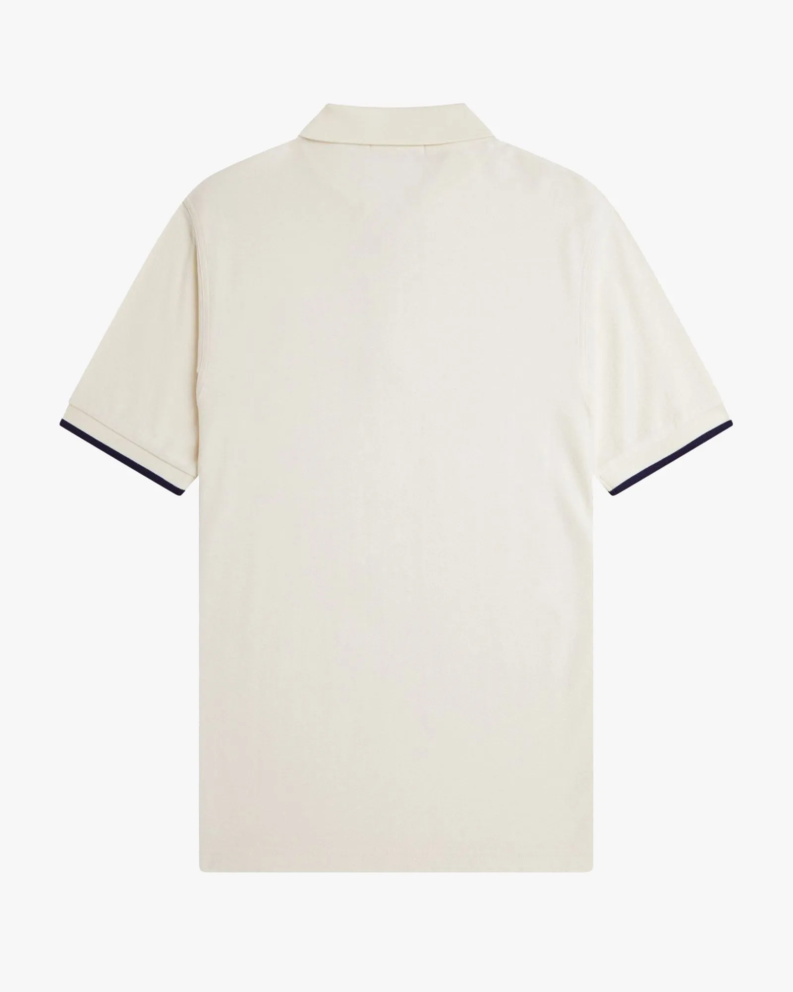 Fred Perry Crepe Pique Zip Neck Polo Shirt - Ecru