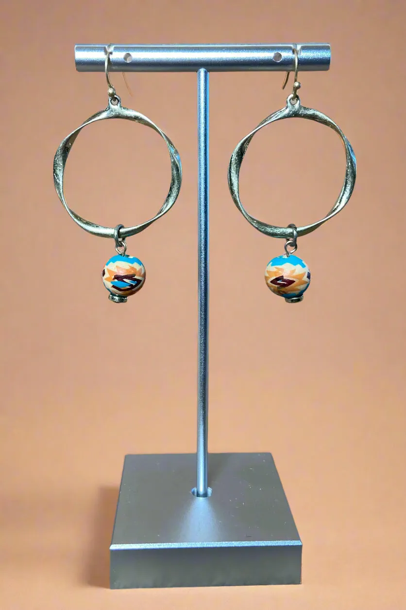 Gold Aztec Beaded Earrings