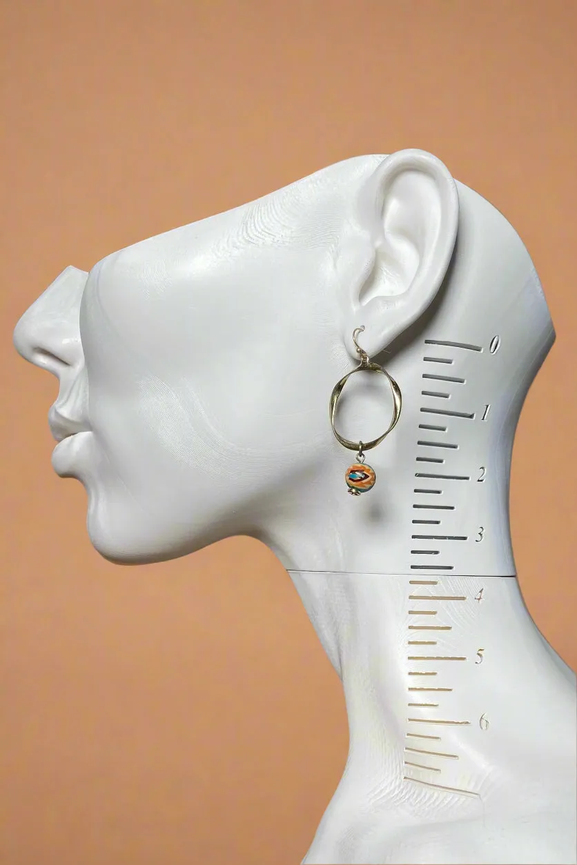Gold Aztec Beaded Earrings