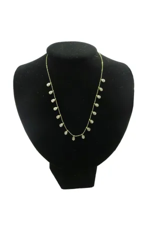 Gold Clear Pear Necklace