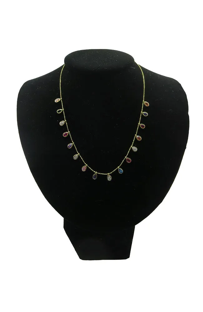 Gold Color Pear Necklace