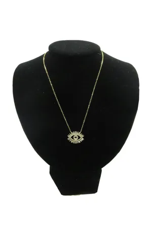 Gold Crystal Eye Necklace