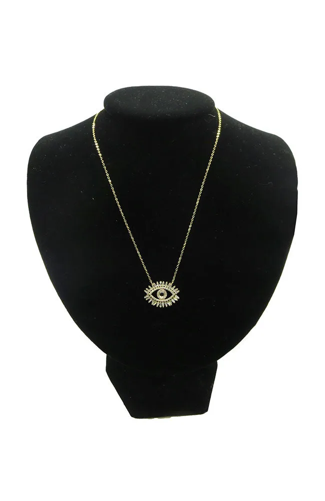 Gold Crystal Eye Necklace