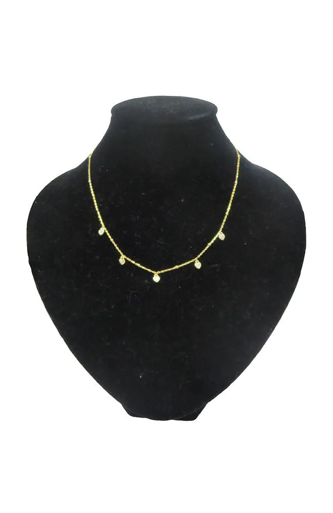 Gold Dainty Bevel Heart Necklace
