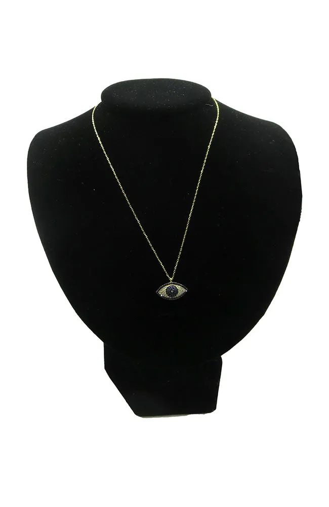 Gold Evil Eye Crystal Necklace