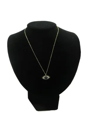 Gold Evil Eye Crystal Necklace