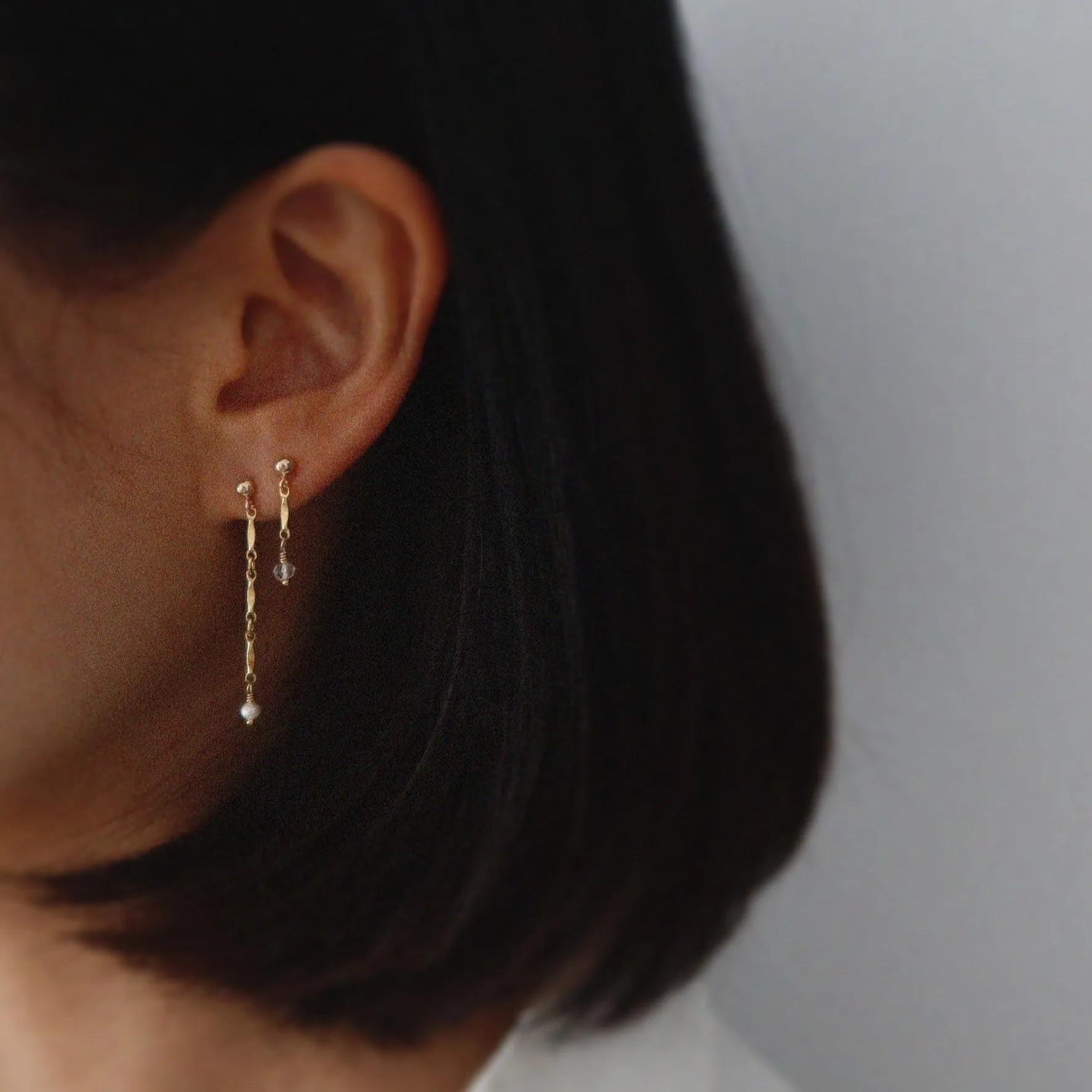 Gold Filled Lydia Chain With Pearl Earrings