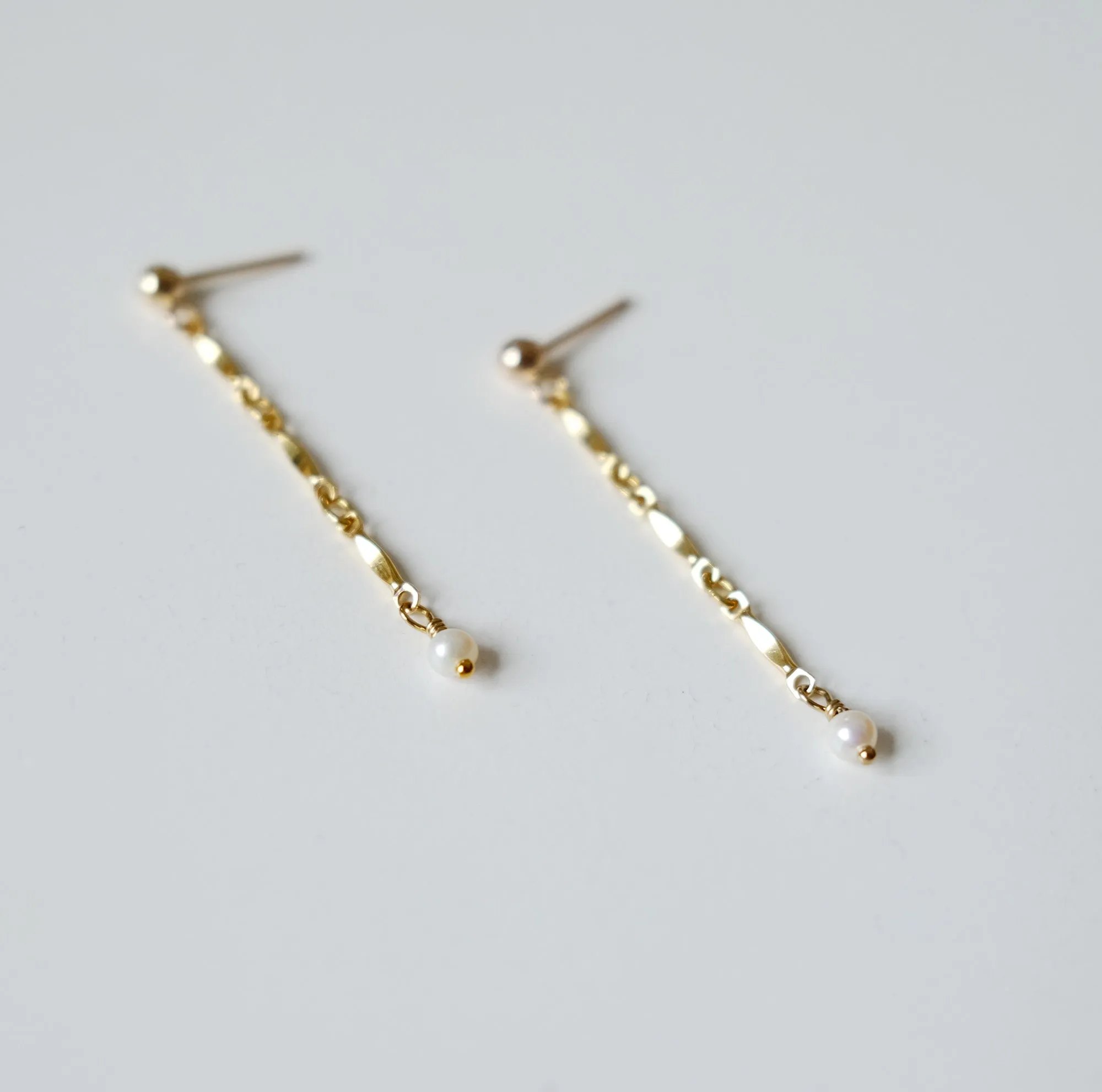 Gold Filled Lydia Chain With Pearl Earrings