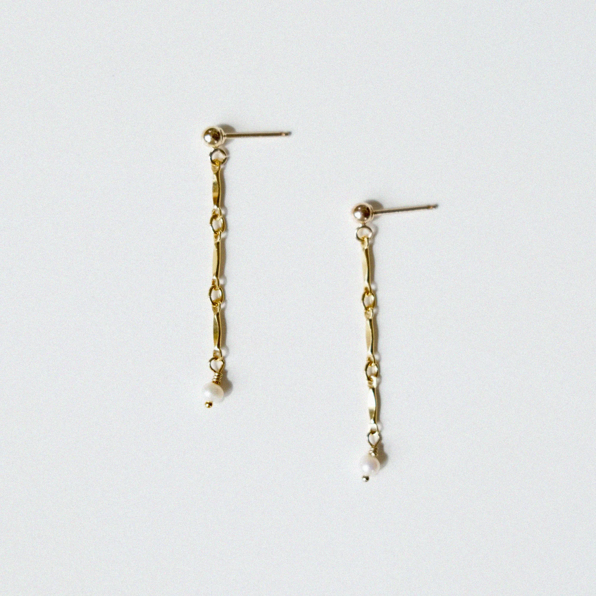 Gold Filled Lydia Chain With Pearl Earrings