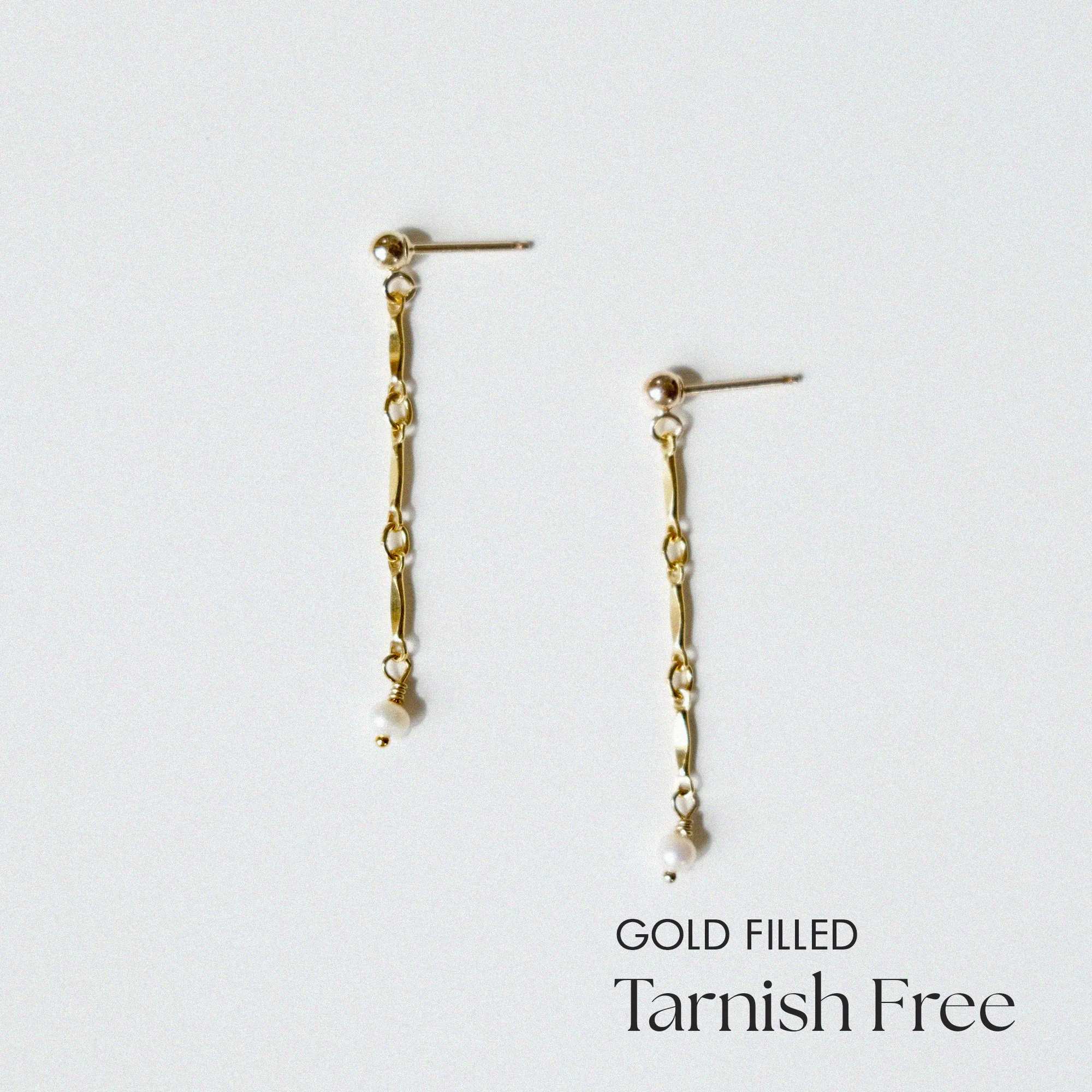 Gold Filled Lydia Chain With Pearl Earrings