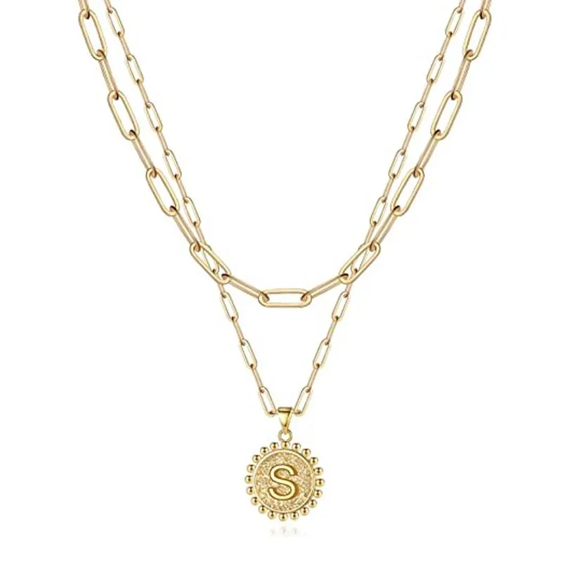 Gold Initial Necklaces for Women