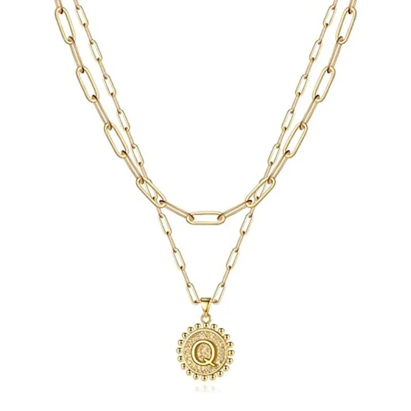 Gold Initial Necklaces for Women