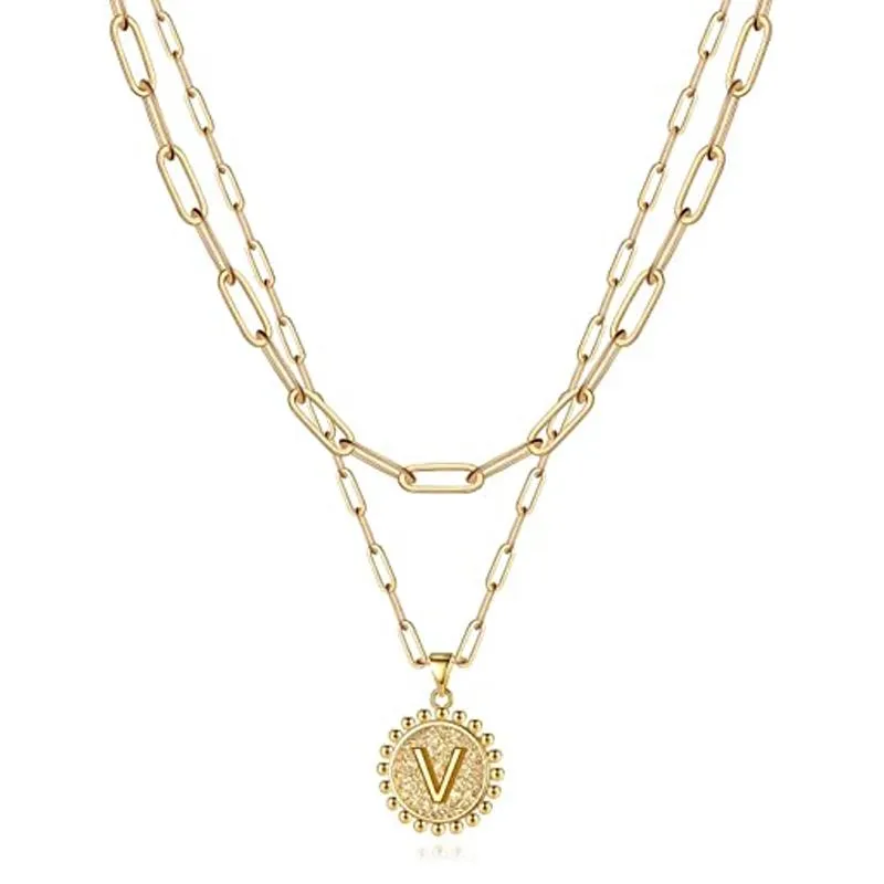 Gold Initial Necklaces for Women