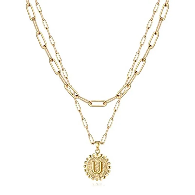 Gold Initial Necklaces for Women