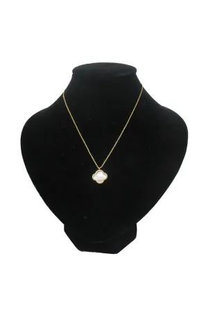 Gold MOP Clover Necklace