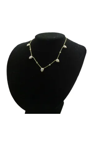 Gold Necklace CZ Stations