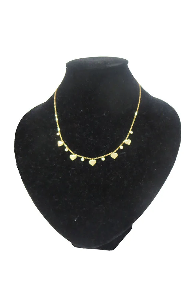 Gold Necklace Love CZ Stations