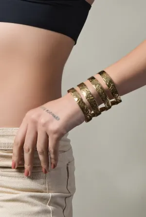 Gold Plated Broad Cuff - Adjustable