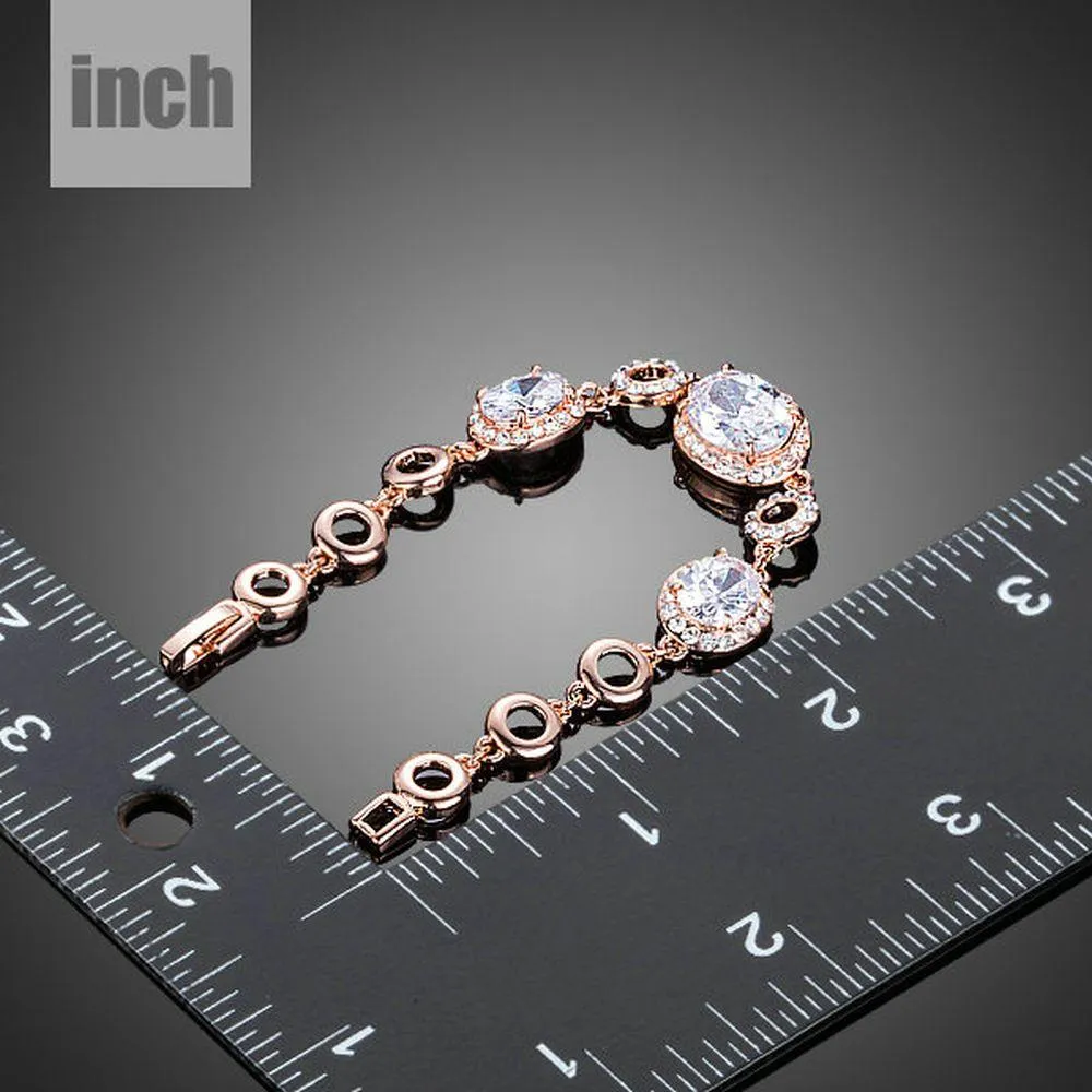 Gold Plated Oval Cubic Zirconia Bracelet