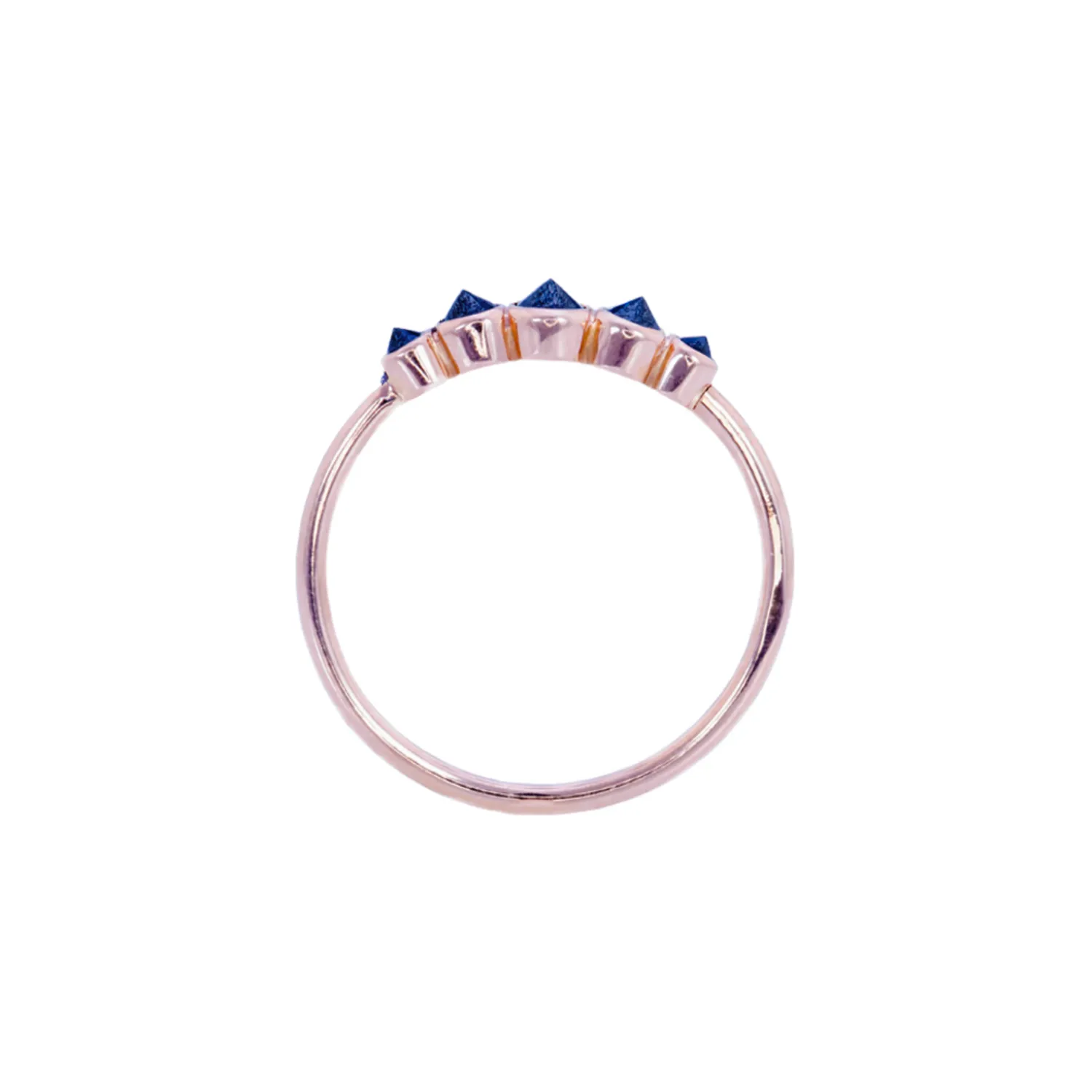Gold Quin Ring with Black Diamonds