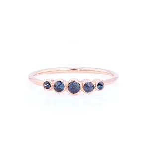 Gold Quin Ring with Black Diamonds