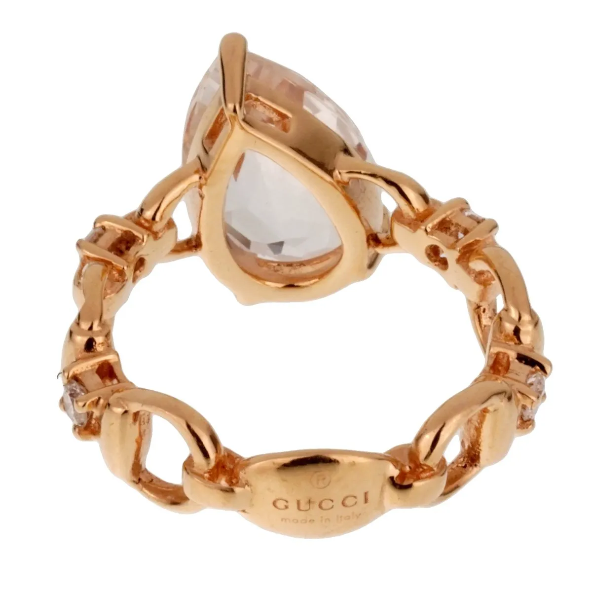 Gucci Diamond Topaz Rose Gold Cocktail Ring