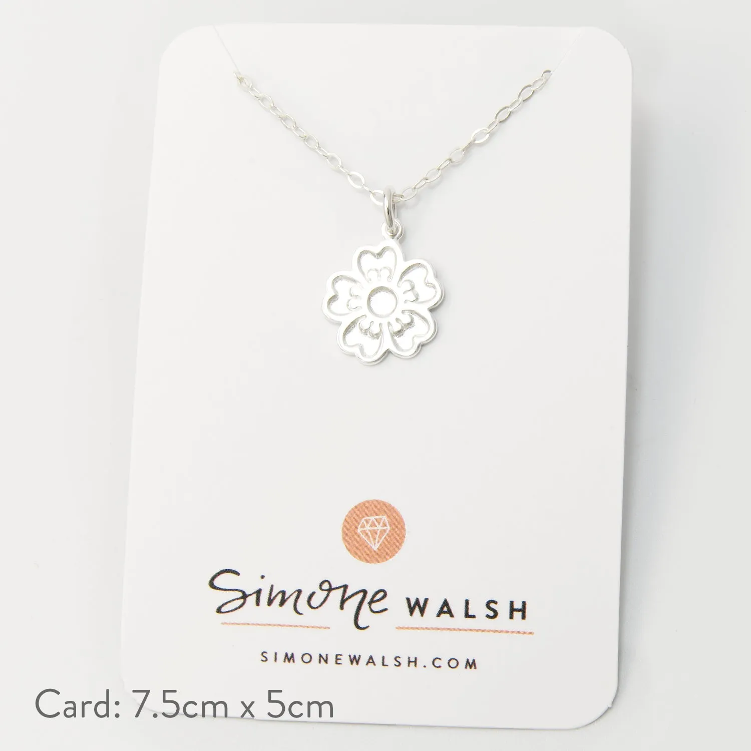 Guinea Flower Silver Pendant Necklace