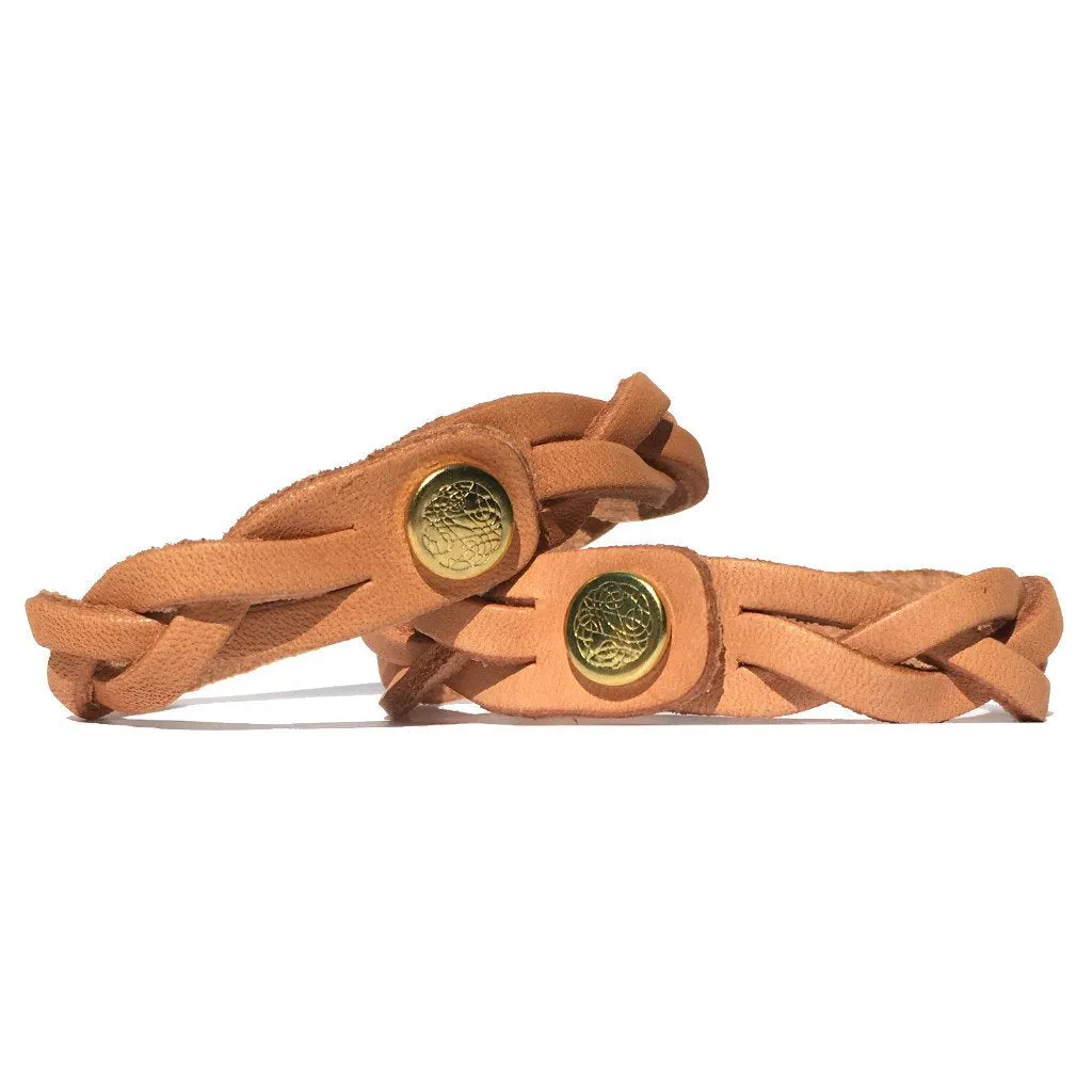 Her Cowboy & His Angel Leather Bracelets (Pair)